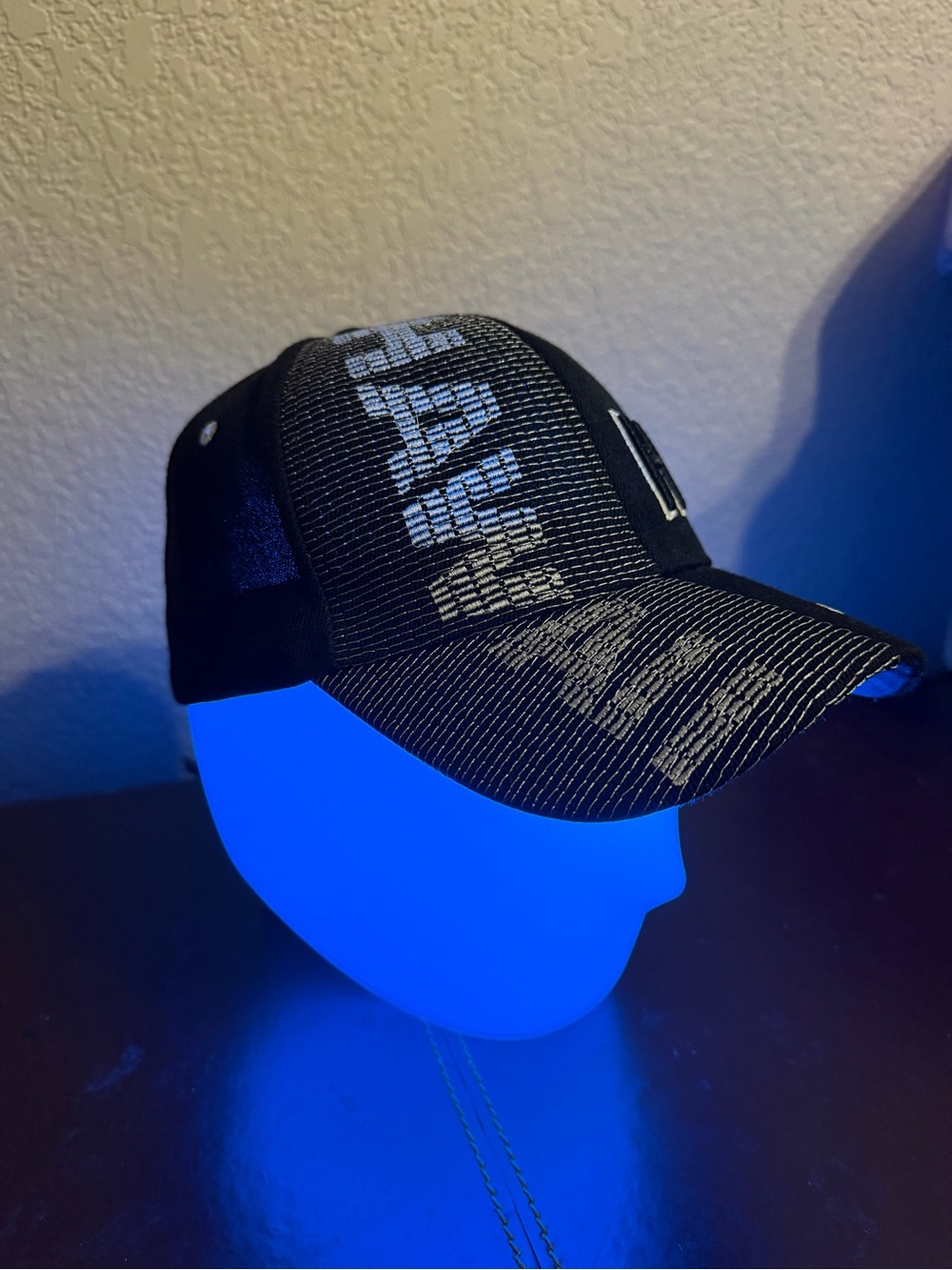 Black Trucker Hat with 'HAWAII' Embroidery by Island Crew Hawaii - Picture 3 of 5